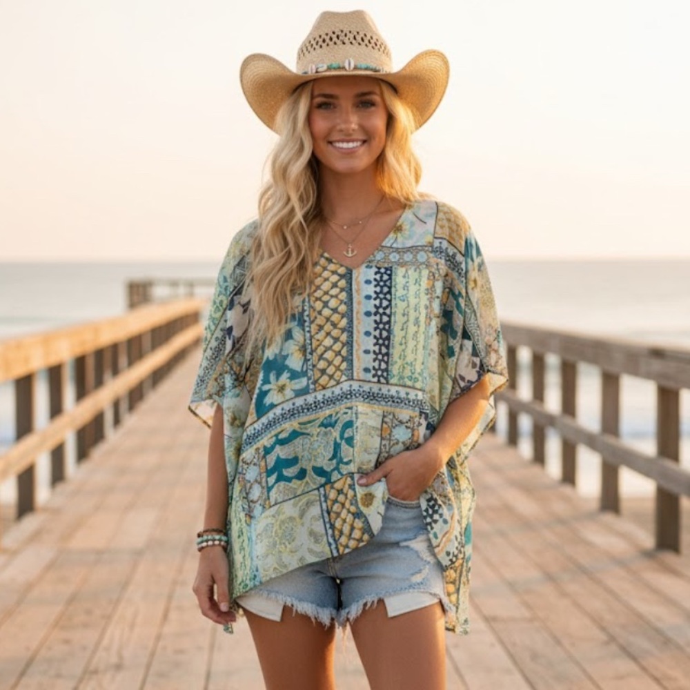 Chico’s Patchwork Print Women's tunic size‎ L /LX